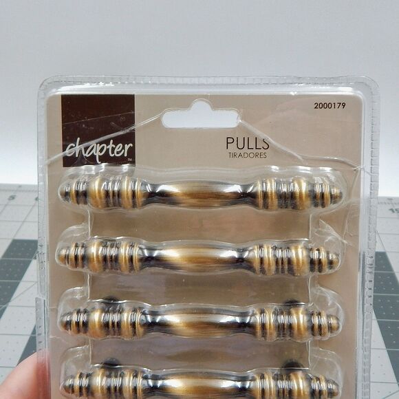 Chapter Cabinet Handles Drawer Pulls Antique Brass Finish Set of 6 #2000179 - Picture 3 of 4